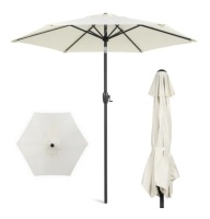 Outdoor Market Patio Umbrella w/ Push Button Tilt, Crank Lift - 7.5ft, Appears New