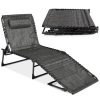 BCP. SKY 6220 : Portable Patio Chaise Lounge  Chair  Outdoor  Recliner  W / Pillow 