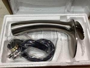 Wovier Chrome Waterfall Bathroom Sink Faucet with Supply Hose