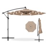 Solar LED Offset Hanging Patio Umbrella, 10ft, Tan