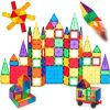 110-Piece Kids Magnetic Tiles STEM Construction Toy Building Block Set