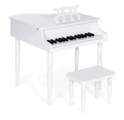 Kids Mini Wooden Grand Piano, White