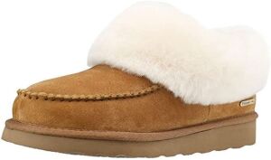 Lot of (2) Pamir Women's Genuine Suede Shearling Ankle Moccasin Bootie Slippers, Size 9 & 10 