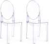 Clear Plastic Dining Chairs, Disassembled and Non-Stackable, Set of 2 