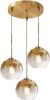 KCO Lighting 3-Light Gold Gradient Glass Globes Pendant Light 