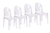 Set of 4 Clear Plastic Dining Chairs