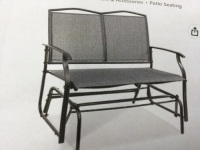2-Person Patio Loveseat Swing Glider, Bench Rocker w/ Armrests
