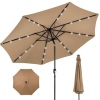 BCP. SKY 3791 : Solar LED  Lighted  Patio Umbrella  W / Tilt  Adjustment  UV Resistance  10 - Ft 