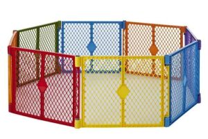 Toddleroo by North States Superyard Colorplay 8 Panel Freestanding Gate