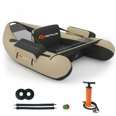 Inflatable Fishing Float Tube With Pump Storage Pockets and Fish Ruler