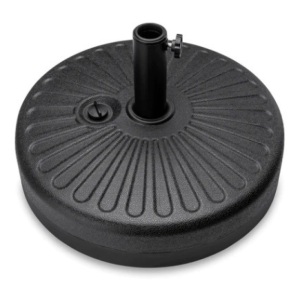 Plastic Patio Umbrella Base Pole Holder Accessory w/ Adjustable Knob, Black