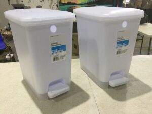 Case of (2) Clear 2.7gal Step Trash Can