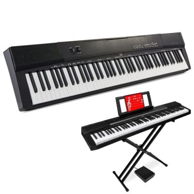 88-Key Digital Piano Set w/ Semi-Weighted Keys, Stand, Sustain Pedal