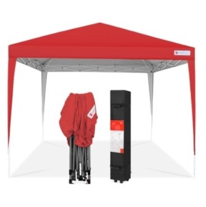 Outdoor Portable Pop Up Canopy Tent, 10x10ft, Red