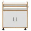 Rolling Kitchen Trolley Microwave Cart Storage Cabinet With Removable Shelf