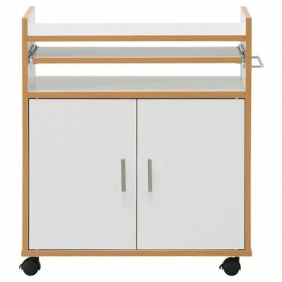 Rolling Kitchen Trolley Microwave Cart Storage Cabinet With Removable Shelf