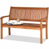 50'' Two Person Solid Wood Outdoor Garden Bench w/Armrest