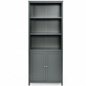 Wooden Standing Display Bookcase with Doors