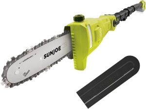 Sun Joe 24V-PS8-CT 24-Volt 8-Inch, 14-Foot Reach, Cordless Telescoping Pole Chain Saw w/8-Inch Cutting Bar, Auto-Oiler, Adjustable Head for Tree Trimming - Tool Only