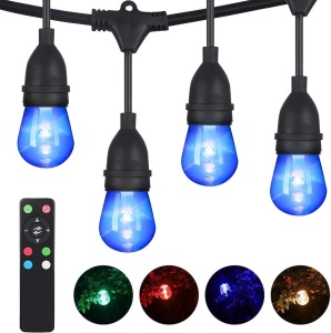 DEWENWILS 52.5ft RGBW LED Outdoor String Lights Color Changing, Dimmable, 24+2 Shatterproof Bulbs, Waterproof LED. Appears New