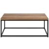 44in Modern Industrial Rectangular Wood Grain Coffee Table w/ Metal Frame