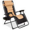 Oversized Padded Zero Gravity Chair, Folding Recliner w/ Headrest, Side Tray