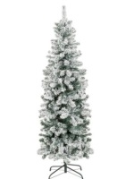 Snow Flocked Artificial Pencil Christmas Tree w/ Stand,APPEARS NEW