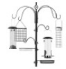 Bird Feeding Station, 6-Hook Steel Multi-Feeder Stand w/ 4 Feeders - 89in,E COMMERCE RETURN