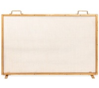 Single Panel Handcrafted Steel Mesh Fireplace Screen w/ Handles - 38x27in,NEW