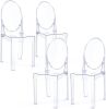 Clear Plastic Dining Chairs, Disassembled and Non-Stackable, Set of 4