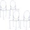 Clear Plastic Dining Chairs, Disassembled and Non-Stackable, Set of 4