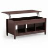 Lift Top Coffee Table With Hidden Storage Compartment-Coffee 