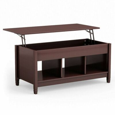 Lift Top Coffee Table With Hidden Storage Compartment-Coffee 