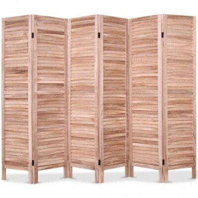 6 Panels Classic Venetian Wooden Slat Room Screen