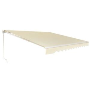 10' x 8' Outdoor Manual Retractable Patio Awning Sun Shade-Beige