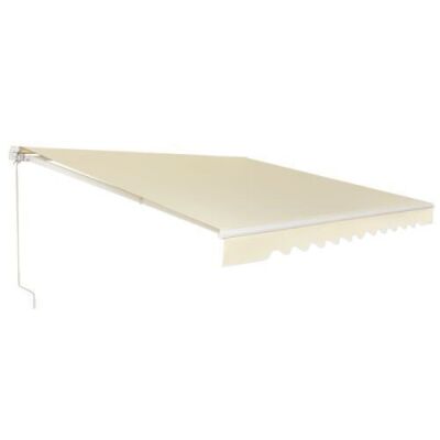 10' x 8' Outdoor Manual Retractable Patio Awning Sun Shade-Beige