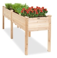 Raised Garden Bed, Elevated Wood Garden Planter Stand - 72x24x30in,NEW&nbsp;