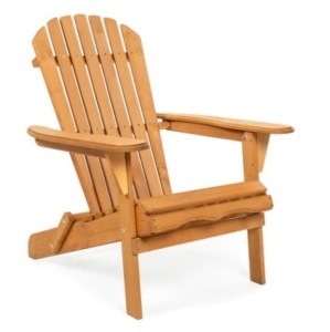 Folding Wooden Adirondack Chair, Brown 