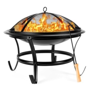 Steel Outdoor Patio Fire Pit Bowl, 22in