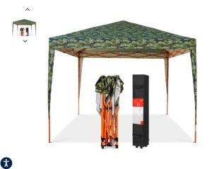 Outdoor Portable Pop Up Canopy Tent w/ Carrying Case, 10x10ft,APPEARS NEW 