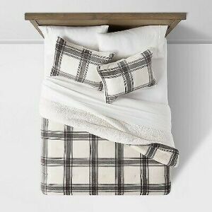 Threshold Reversible Plush & Sherpa Comforter & Sham Set, Full/Queen