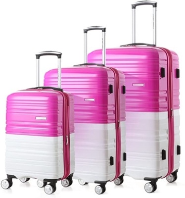 HONCARDO Luggage Set, Bi-color Hardshell Lightweight Spinner Suitcase (20", 24"& 28") with TSA. NEW