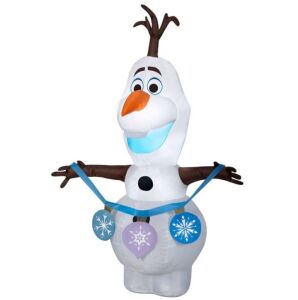 Disney 2.4ft Frozen 2 Olaf Holding String of Ornaments Inflatable Christmas Decoration