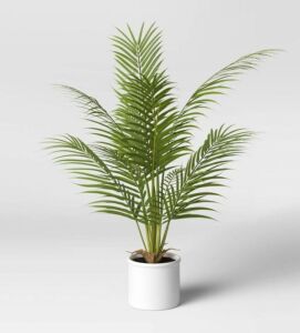 Case of (2) Threshold 28" x 24" Artificial Palm Plant Arrangement in Pot 