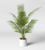 Case of (2) Threshold 28" x 24" Artificial Palm Plant Arrangement in Pot&nbsp;