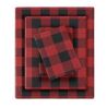 Case of (3) King Holiday Patterned Flannel Sheet Set Red Buffalo Check