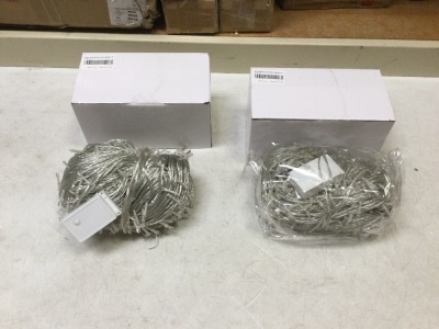 Lot of (2) 500 LED IP44 Warm White Fairy String Light Sets with 8 Functions. Appear to be 100 ft.