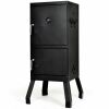 Vertical 2-tier Charcoal Smoker Barbeque Grill with Temperature Gauge 