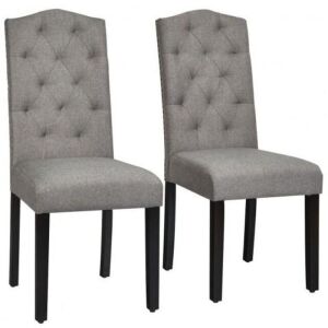 Gray Tufted Upholstered Dining Chair, Set of 2 