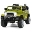 12 V Kids Ride On Truck With Mp3 + Led Lights-Green